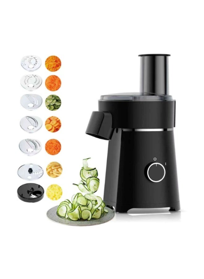 مفرمة خضراوات كهربائية، لون أسود، متعددة الوظائف، بشفرات من الفولاذ المقاوم للصدأ، بقوة 200 واط - Image 1